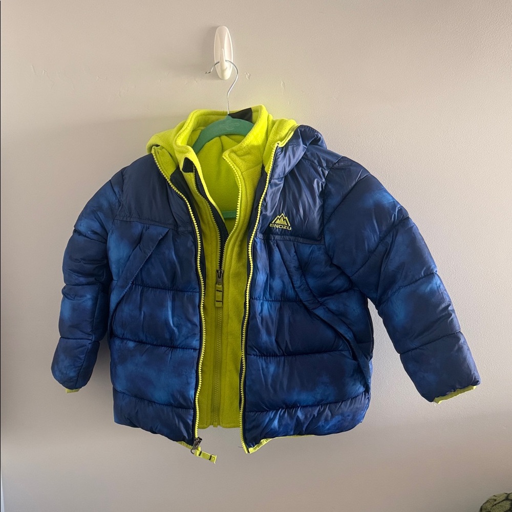 Kids Blue and green Puffer Jacket